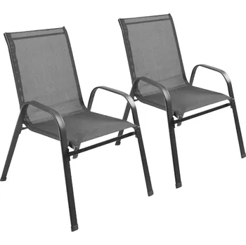 Zahradní stohovatelná židle, set 2 ks, šedá, ALDIA
