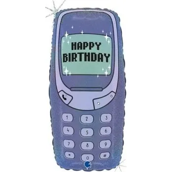 Balónek Mobilní telefon narozeninový 23"/58cm fóliový balónek nafukovací