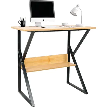 Psací stůl Psací stůl, s policí, buk / černá,TARCAL 80