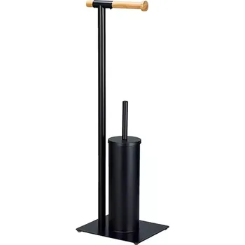 Stojan na toaletní papír, bambus/černá, NESIM