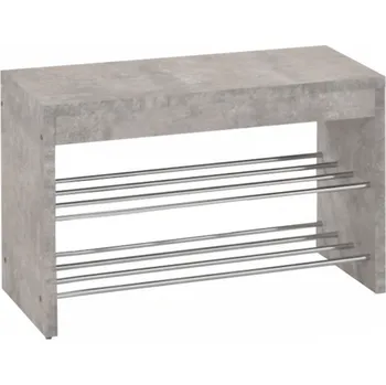 Botník Lavice s botníkem, beton/chrom, LUSIA