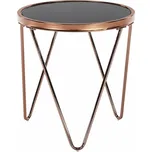 Příruční stolek, rose gold chrom růžová / černá, VALERO