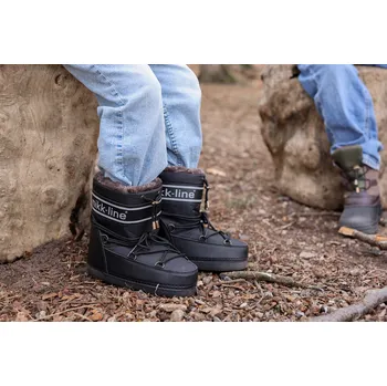 Dívčí sněhule MIKK-LINE Nepromokavé dětské sněhule černé Black - Velikost: 23-25 Černá 23-25