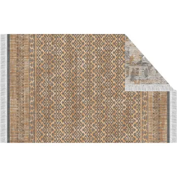 Bytový textil Oboustranný koberec, vzor / hnědá, 80x150, MADALA