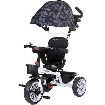 Dětské vozidlo CHIPOLINO Tříkolka se stříškou Matrix 2v1 Ebony