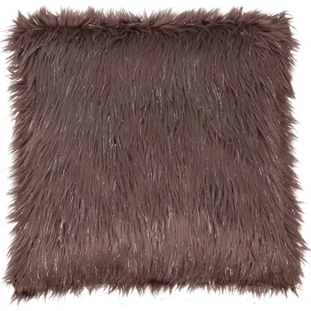 Polštář, taupe / stříbrná, 45x45, FOXA TYP 4