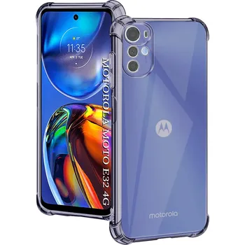 Pouzdro na mobilní telefon Techsuit nárazuvzdorný čirý silikon Motorola Moto E32 E32s kouřově černá