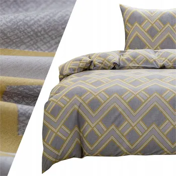 Povlečení POVLEČENÍ 160x200 3 Č. bavlna SATÉNOVÉ povlaky na polštáře 70x80 Maria Home geometrické