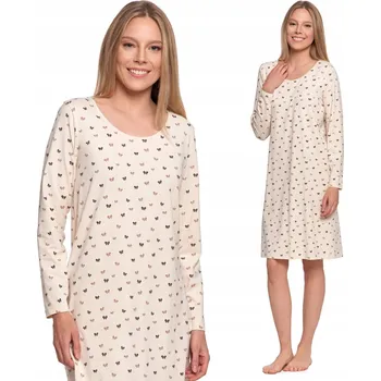 Dámské noční prádlo Košile Noční s dlouhým rukávem a mašličkami Klasická MORAJ M