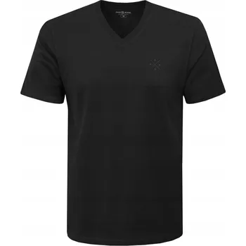 Pánské tričko Tričko Pánské (T-Shirt) - Pako Jeans - Černá, Výstřih V-Neck (Serek) - 3XL