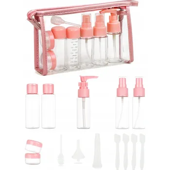 Kosmetická taška Cestovní kosmetická taška sada s lahvičkami na tekutiny - černá