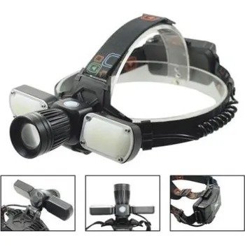 Čelovka LED čelovka LG 9823, výkonná dobíjecí hlavová svítilna, reflektor a plošný svit, 2x COB, dobíjení z USB, 2x 18650