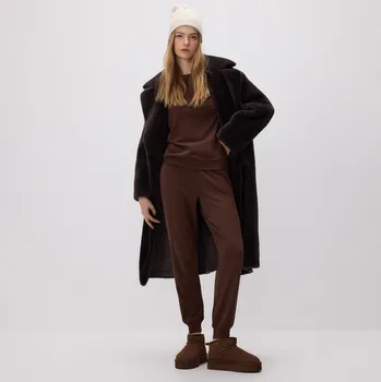 Reserved - Žerzejové kalhoty joggers - hnědá - 000IV-88X - 000IV-88X-XL