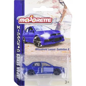 auto na autodráhu MAJORETTE JAPAN SERIES MITSUBISHI LANCER EVOLUTION IX 9 MODRÝ 1:64 NOVÝ