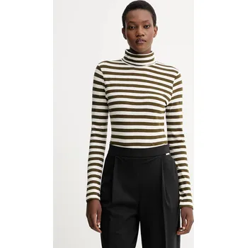 Pánské oblečení Bavlněné tričko s dlouhým rukávem Marc O'Polo 5000007075 zelená 77X, vel. M