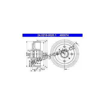 Brzdový buben Brzdový buben ATE 24.0218-0020 (AT 480074) - CITROËN, PEUGEOT