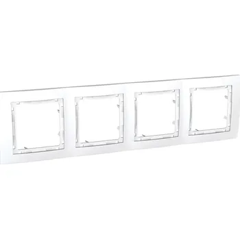 Schneider Electric MGU4.008.18 Unica Colors - Krycí rámeček bez dekorativního rámečku čtyřnásobný, Polar