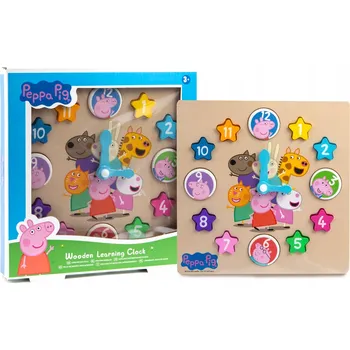 Dřevěná hračka Prasátko Pepa DŘEVĚNÉ HODINY PRO VÝUKU HODIN