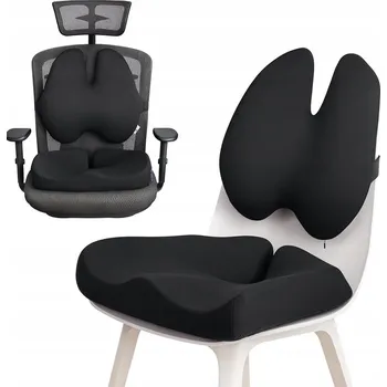 Podsedák Ortopedický Polštář 2v1 Sedák a Opěrka Zad Do Kanceláře Auta Na Židli Křeslo