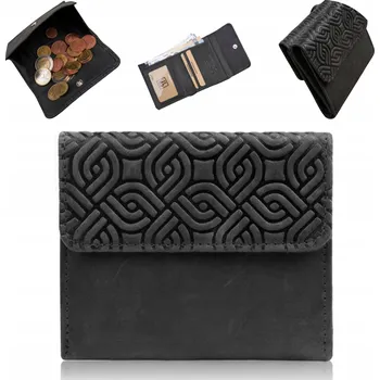 Peněženka Dámská kožená peněženka černá malá vintage vertikální RFID Paolo Peruzzi