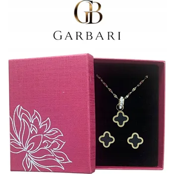 Souprava šperků Elegantní zlatá souprava šperků ve tvaru černého čtyřlístku