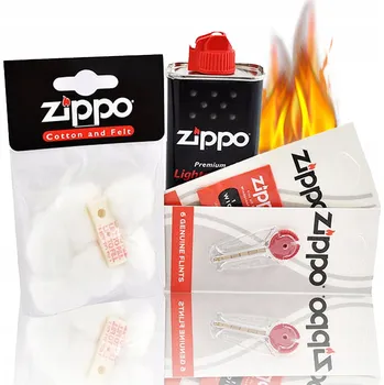 Příslušenství k zapalovači ZIPPO SADA - BENZÍN + KNOU + KAMÍNKY + VATIČKY DO ZAPALOVAČŮ