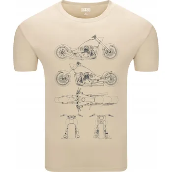 Pánské oblečení Pánské Tričko S Potiskem Like a Chopper Schematic pro milovníky motorek, velikost L