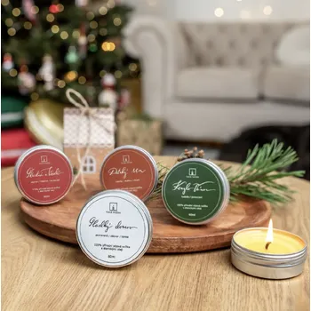 Svíčka Tvoje Svíčka POKETKA ŠŤASTNÉ A VESELÉ - skořice, hřebíček, pomeranč 55g