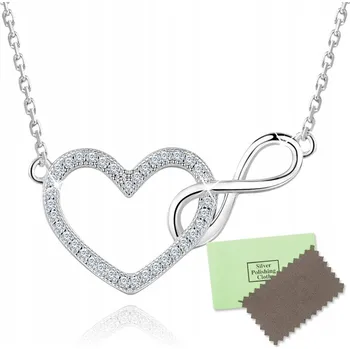 Náhrdelník STŘÍBRNÝ NÁHRDELNÍK CELEBRITY SRDCE NEKONEČNO