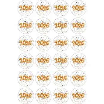 Jedlá dekorace na dort NOVÝ ROK-04 Materiál: Jedlý papír