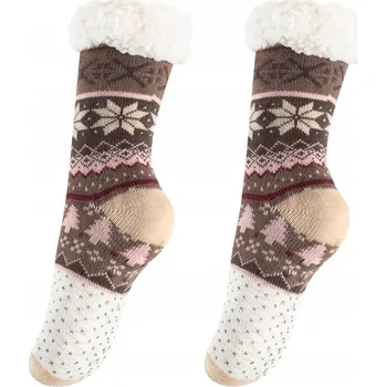 Dámské ponožky Dámské ponožky s protiskluzovou podrážkou BÉŽOVÉ univerzální velikost termální