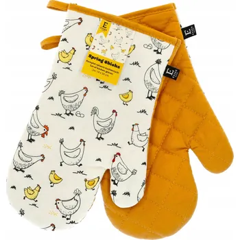 Chňapka BAVLNĚNÉ CHŇAPKY / RUKAVICE 2KS SPRING CHICKS KUŘE / SLEPIČKY DO KUCHYNĚ