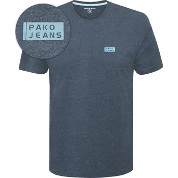 Pánské tričko BASIC Bavlněné MODRÉ Klasický střih 3XL Pako Jeans