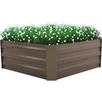 Vyvýšený záhon Vyvýšený záhon, světle šedý, ocel, NONKY TYP 3