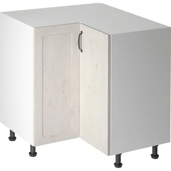 Kuchyňská skříňka Spodní rohová skříňka, bílá/sosna skandinávská, pravá, ROYAL D90N