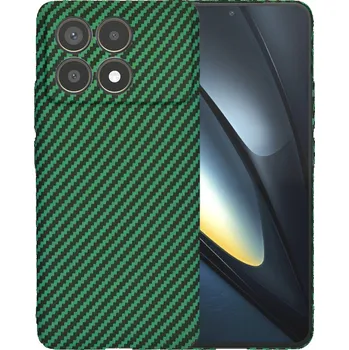 Pouzdro na mobilní telefon Techsuit Carbonite FiberShell obal Poco F6 Pro zelený