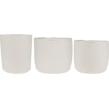 Obal na květináč TEMPO-KONDELA ISMENA TYP 2, obaly na květináče, set 3 ks, bílá