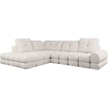 Obývací pokoj Rozkládací sedací souprava s elektrickou funkcí výsuvu, smetanová, levá, TOLLO L ROH