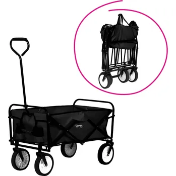 Servírovací stolek Zahradní vozík, skládací, černá, MABIN