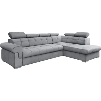 Sedací souprava Rozkládací sedací souprava rohová, šedá/stříbrná, pravá, PRIMUS ROH NEW