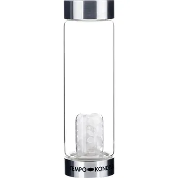 Láhev TEMPO-KONDELA CRYSTAL, skleněná láhev s bílým křemenem, 500 ml