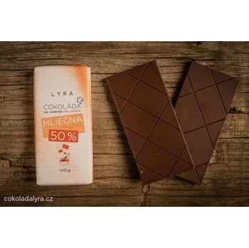 Čokoláda Lyra ČOKOLÁDA NA VAŘENÍ MLÉČNÁ Mléčná 50% kolumbijská čokoláda 140 g
