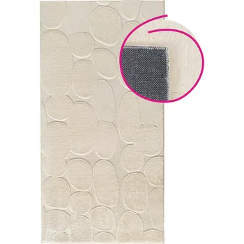Bytový textil Koberec, krémová/3D vzor kameny, 80x150, PUFIN TYP 1