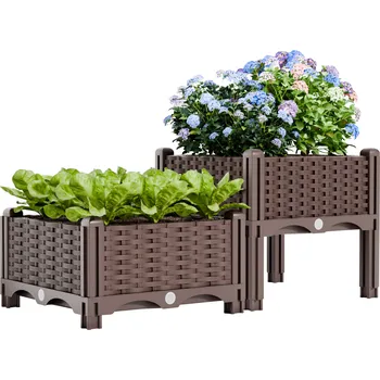 Květináč Dvojitý květináč, hnědá, UTLAN