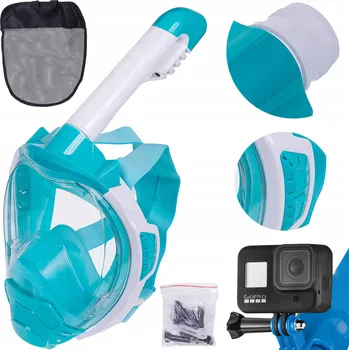 Potápěčská maska Potápěčské Brýle na šnorchlování Renew Force celoobličejová s trubičkou S/M, modrá