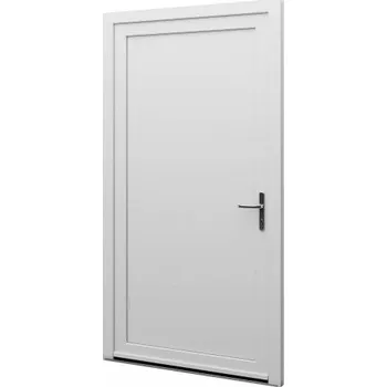 Vchodové dveře Plastové jednokřídlové hlavní vchodové dveře zlatý dub/bílé plné Otvírání: Levé, Šířka v cm: 85, Výška v cm: 200