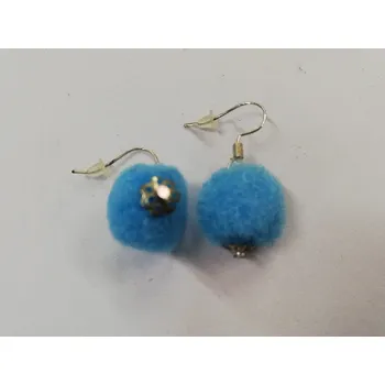 Náušnice Náušnice - Bambulky - světle modrá