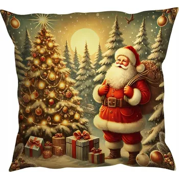 Povlak na dekorativní polštářek Vánoční povlak na polštář s motivem Vánoc, dekorativní 45x45 cm