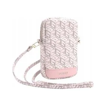 Pouzdro na mobilní telefon Guess Zip GCube Bottom Stripe - Pouzdro na telefon (růžové)
