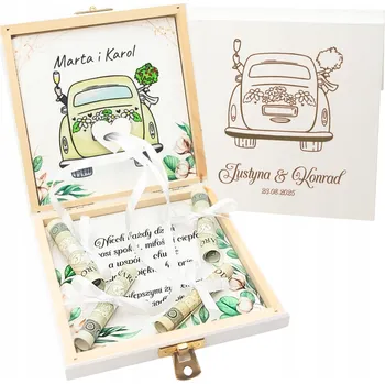 Svatební dekorace Krabička na svatební DÁREK svatební SVATBA na dřevěné bankovky